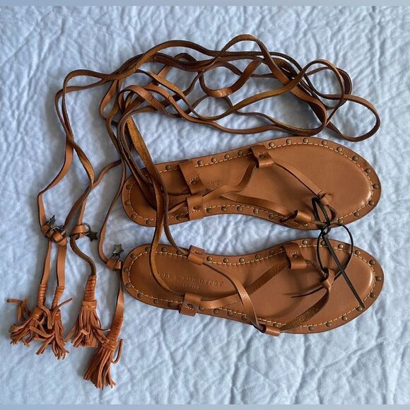 NEW SPELL & THE GYPSY Strappy Gladiator Tan Sandals Size 41 - Picture 6 of 9